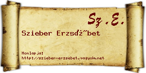 Szieber Erzsébet névjegykártya